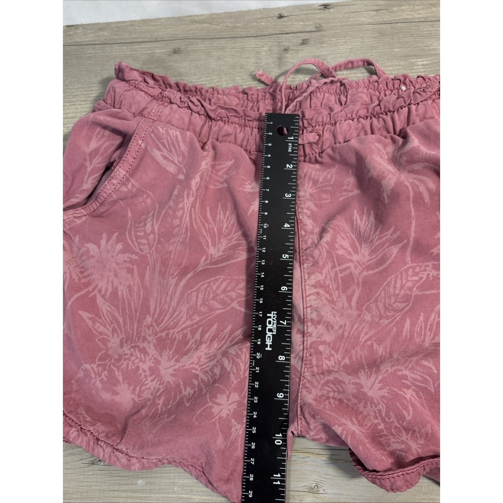 Women's S American Eagle Pull On Elastic Waist Drawstring Short Pink Floral - Picture 7 of 8